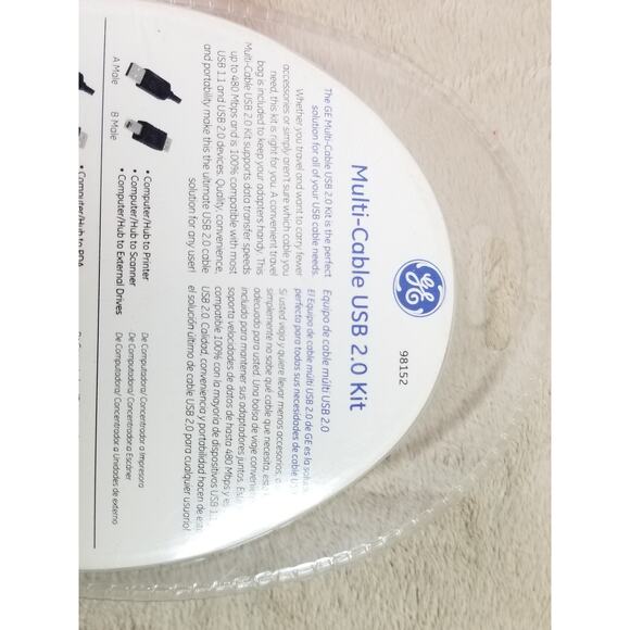 GE Multi Cable USB 2.0 Kit 4 USB Adapters 6 ft NEW Sealed Travel Bag Included - Picture 8 of 9